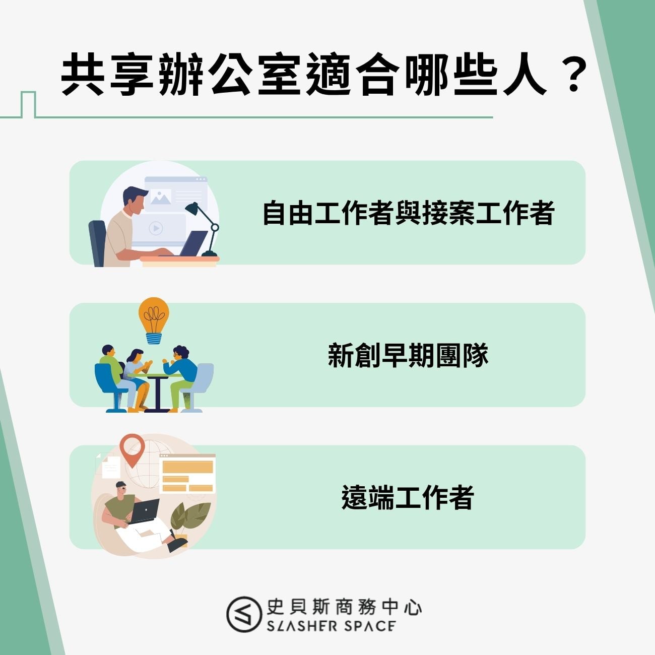 共享辦公室適合哪些人？