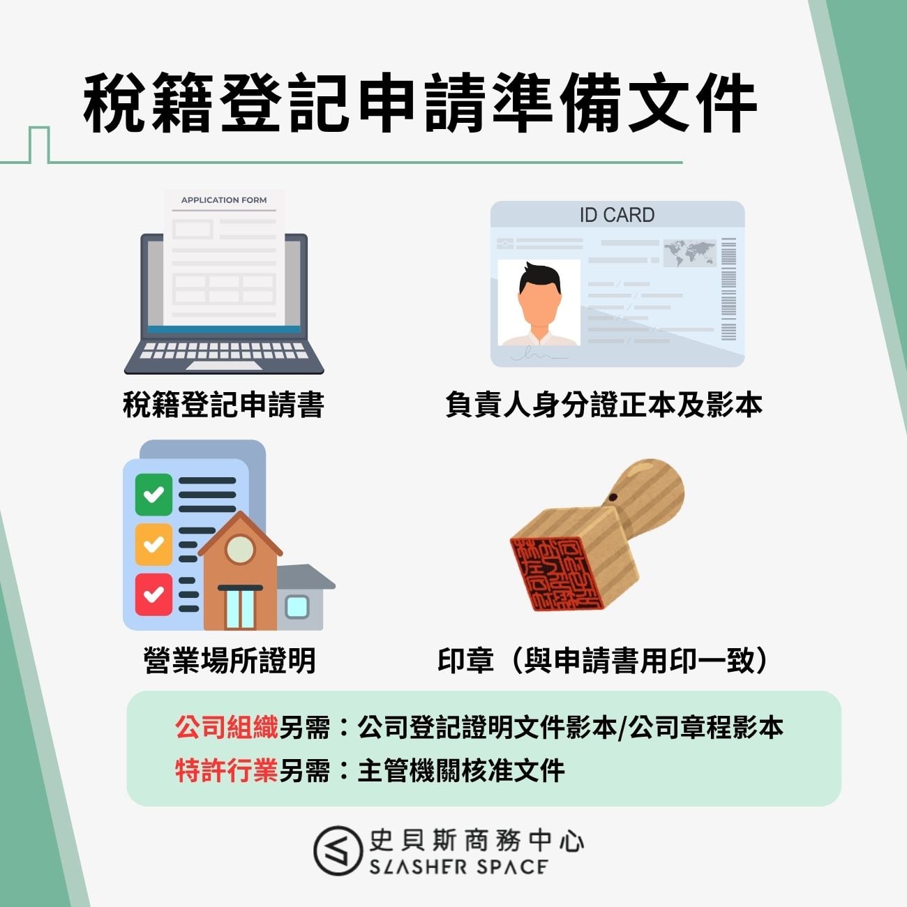 稅籍登記申請準備文件
