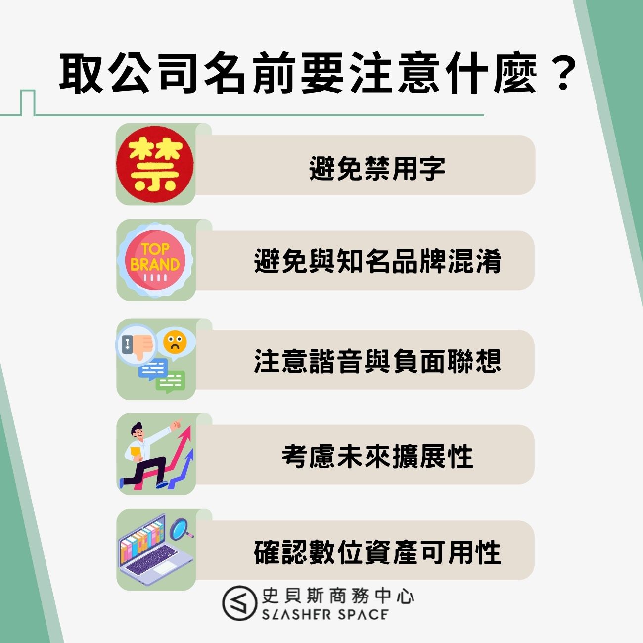 取公司名前要注意什麼？