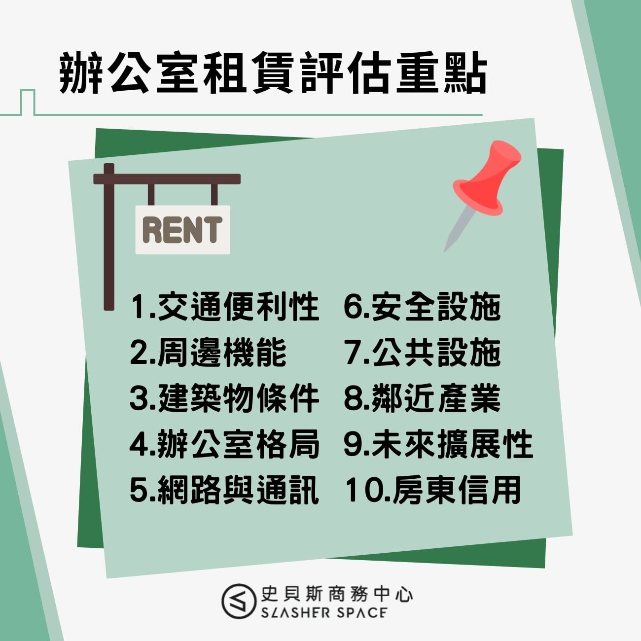 辦公室租賃評估重點