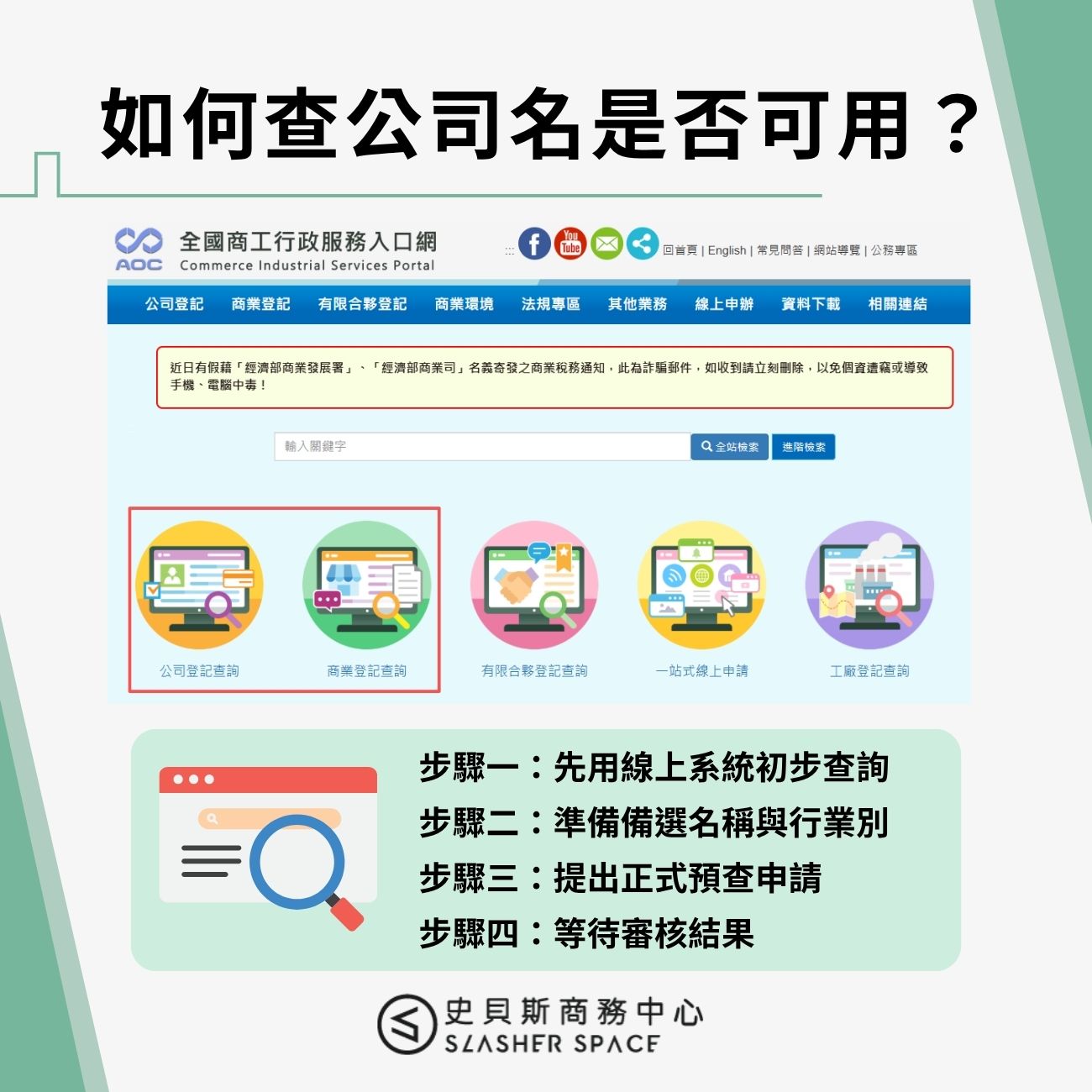 如何查公司名是否可用？